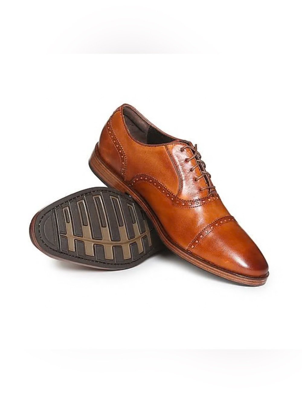 Cole Haan Brown Leather Hamilton cap toe Oxfords